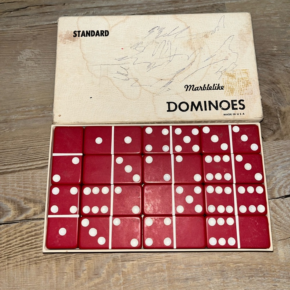 Vintage PUREMCO Dominoes - Hard, Durable, Marblelike Complete Set of 28 Tiles